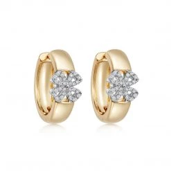 Kiki McDonough Ltd "Justine" Diamond Hoops In 18ct Yellow And White Gold