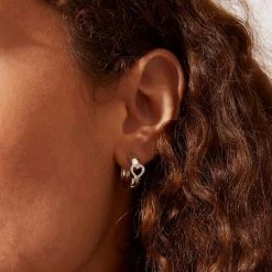 Kiki McDonough Ltd "Emma" Diamond Hoops In 18ct White Gold