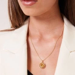 Kiki McDonough Ltd Apollo Citrine Pendant In Yellow Gold Necklaces