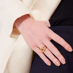 Kiki McDonough Ltd Forget-Me-Not Citrine Ring In Yellow Gold Rings