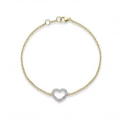 Kiki McDonough Ltd Bracelets & Bangles Eden Single Diamond Heart Bracelet In Yellow Gold