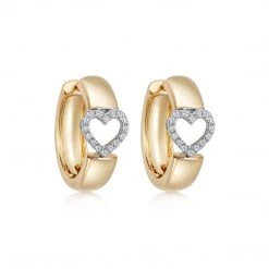 Kiki McDonough Ltd "Emma" Diamond Hoops In 18ct Yellow And White Gold Earrings