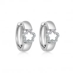 Kiki McDonough Ltd "Amelia" Diamond Hoops In 18ct White Gold