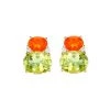 Kiki McDonough Ltd Kiki Classic Fire Opal And Lemon Quartz Double Oval Studs In Yellow Gold Jewellery