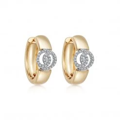 Kiki McDonough Ltd "Katerina" Diamond Hoops In 18ct Yellow And White Gold Earrings