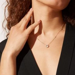 Kiki McDonough Ltd Jewellery Grace White Topaz And Diamond Necklace In Yellow Gold