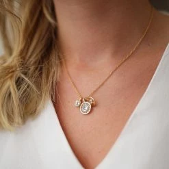 Kiki McDonough Ltd Forget-Me-Not Blue Topaz Triple Charm Necklace In Yellow Gold