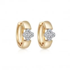 Kiki McDonough Ltd "Elsie" Diamond Hoops In 18ct Yellow And White Gold