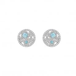 Kiki McDonough Ltd Bubbles Blue Topaz And Diamond Stud Earrings In White Gold