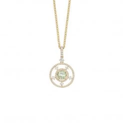 Kiki McDonough Ltd Apollo Mini Green Amethyst And Diamond Pendant In Yellow Gold Necklaces