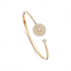 Kiki McDonough Ltd Kiki Archive Fantasy White Topaz And Diamond Bangle In Yellow Gold