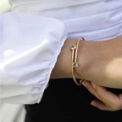 Kiki McDonough Ltd Bracelets & Bangles Kiki Classic Green Amethyst Bangle In Yellow Gold