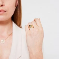 Kiki McDonough Ltd Forget-Me-Not Green Amethyst Ring In Yellow Gold Rings