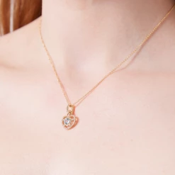 Kiki McDonough Ltd Bestsellers Lovestruck Blue Topaz And Diamond Heart Pendant In18ct Yellow Gold