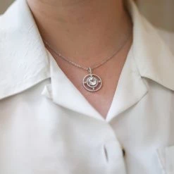 Kiki McDonough Ltd Apollo Large White Topaz And Diamond Pendant In White Gold Necklaces