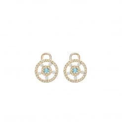 Kiki McDonough Ltd Kiki Archive Apollo Blue Topaz And Diamond Mini Detachable Drops In 18ct Yellow Gold