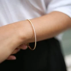 Kiki McDonough Ltd Lola Diamond Bangle In White Gold Bracelets & Bangles