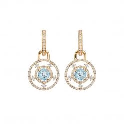 Kiki McDonough Ltd Apollo Blue Topaz And Diamond Detachable Drop Earrings In Yellow Gold