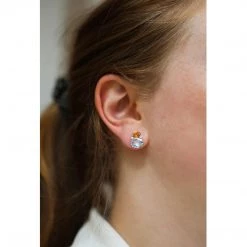 Kiki McDonough Ltd Jewellery Kiki Classic Citrine, Blue Topaz And Diamond Double Oval Studs In Yellow Gold