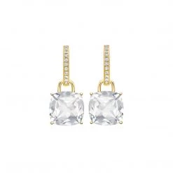 Kiki McDonough Ltd Kiki Cushion White Topaz And Diamond Earrings In Yellow Gold