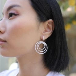 Kiki McDonough Ltd Lola Diamond Triple Hoop Earrings In White Gold