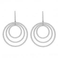 Kiki McDonough Ltd Lola Diamond Triple Hoop Earrings In White Gold