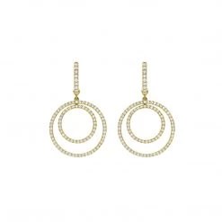 Kiki McDonough Ltd Lola Diamond Double Hoop Earrings In Yellow Gold