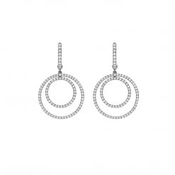 Kiki McDonough Ltd Lola Diamond Double Hoop Earrings In White Gold