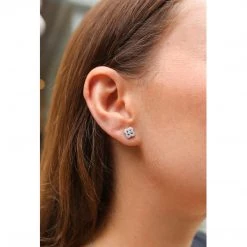 Kiki McDonough Ltd Flower Diamond Stud Earrings In White Gold