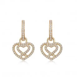 Kiki McDonough Ltd Lovestruck Crossover Diamond Heart Detachable Earrings In 18ct Yellow Gold