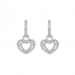 Kiki McDonough Ltd Lovestruck Diamond Double Outline Detachable Earrings In 18ct White Gold