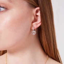 Kiki McDonough Ltd Lovestruck Detachable Diamond Crossover Heart Earrings In 18ct White Gold