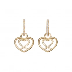 Kiki McDonough Ltd Earrings Lovestruck Crossover Heart Detachable Drops In 18ct Yellow Gold