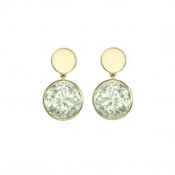 Kiki McDonough Ltd Bestsellers Kiki Classic Green Amethyst Disc Earrings In Yellow Gold