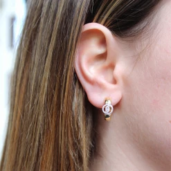 Kiki McDonough Ltd "Katerina" Diamond Hoops In 18ct Yellow And White Gold Earrings