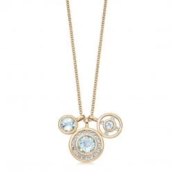 Kiki McDonough Ltd Forget-Me-Not Blue Topaz Triple Charm Necklace In Yellow Gold