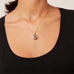 Kiki McDonough Ltd Apollo Large Amethyst Pendant In Yellow Gold Necklaces