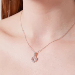 Kiki McDonough Ltd Lovestruck Diamond Double Outline Heart Pendant In 18ct White Gold