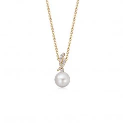 Kiki McDonough Ltd Pearl And Diamond "Cordelia" Pendant In Yellow Gold