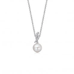 Kiki McDonough Ltd Pearl And Diamond "Cordelia" Pendant In White Gold Necklaces