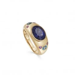 Kiki McDonough Ltd New Arrivals Kiki Classics Iolite, Blue Topaz And Lavender Amethyst Ring In 18ct Yellow Gold