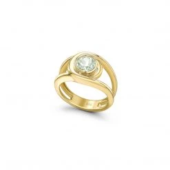 Kiki McDonough Ltd Forget-Me-Not Green Amethyst Ring In Yellow Gold Rings
