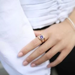 Kiki McDonough Ltd Forget-Me-Not Amethyst Ring In Yellow Gold