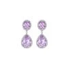 Kiki McDonough Ltd Signatures Lavender Amethyst And Diamond Pear And Oval Drop Earrings In White Gold